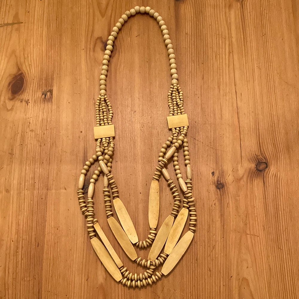 Vintage wooden statement necklace